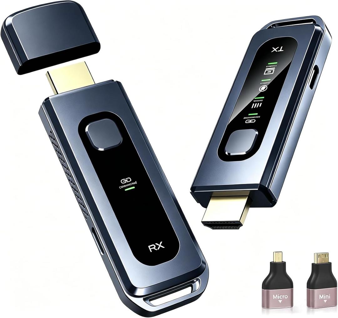 Wireless HDMI Transmitter and Receiver, 4K Input & Output | 328FT/100M, LED Display, 5.8G+2.4G Dual Band, Wireless HDMI Extender Auto Pairing for TV/Laptop//Monitor/Projector