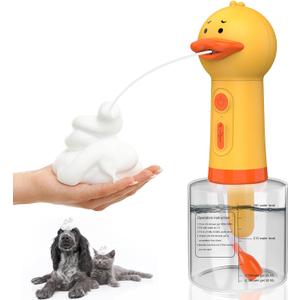 Katoggy Electric Foaming Shampoo Dispenser for Dog and Cat Bathing, Rechargeable Soap Dispenser for Pet Bathing, Bathroom, Kitchen Sink, Toilet Cleaning (Yellow Ducky)