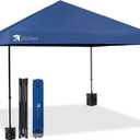 12x12 Pop up Canopy Tent Patented EZ Set up Instant Outdoor Canopy with Wheeled Carry Bag Bonus 4 Weight Sandbags, 8 Stakes and 4 Ropes Blue