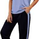 VIMPUNEC Women 2 Piece Outfits Summer Casual Lounge Sets Soft Sweatsuits Trendy Matching Sets (Blue, XL)
