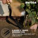 ROYTOA Garden Tool Set, 5PCS Gardening Tools, Stainless Steel Heavy Duty Hand Cultivator, Hoes, Shovel, Trowel and Weeder with Ergonomic Walnut Handle, Gardening Gifts for Women