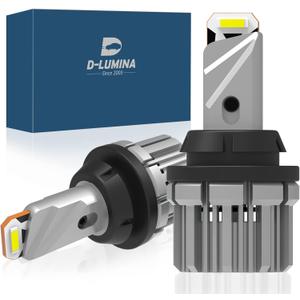 D-Lumina 7440 7443 LED Backup Reverse Light Bulbs, 5600 Lumens 21W 2-SMD CSP Chips T20 7441 W21W LED Bulbs For Car Truck Reverse Back Up Light, Canbus Error Free, Plug  Play, 6000K White (Pack of 2)