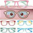 Toddler Blue Light Glasses for Kids Boys Girls, Computer Glasses Frame and Anti-Glare (Age 2-6) (* 5 Pair Mix-a)
