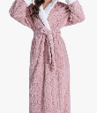 Long Robes with Hood for Women,Plush Fleece Hooded Robes for Women Winter Warm Housecoat L