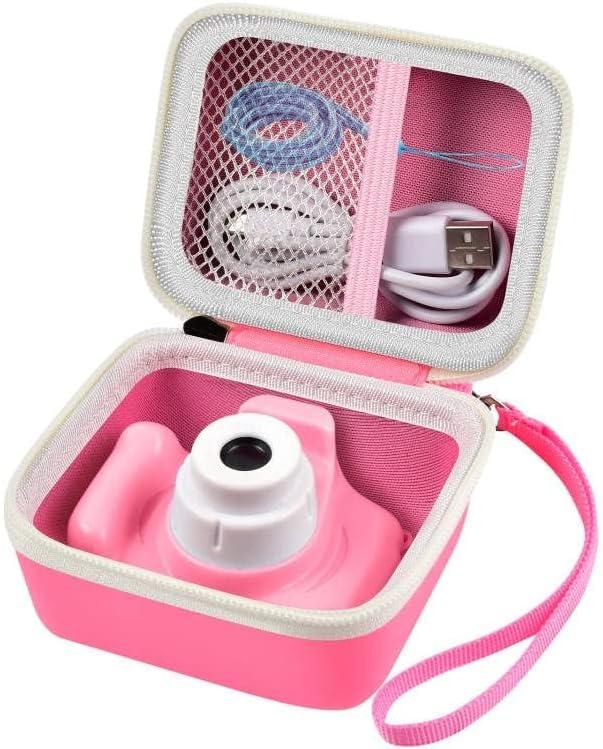 Camera Case for Seckton/for Desuccus/for PROGRACE/for GKTZ/for Dylanto/for Rindol/for One'sMore/for HANGRUI Kids Digital Camera, Kid Camcorder Storage Box for Cable Accessory-Bag Only, Pink
