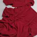 ROYLAMP Women's Summer 2 Piece Outfits Round neck Crop Basic Top Cropped Wide Leg pants Set Jumpsuits Burgundy, XXL