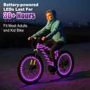 Woanger 3 Pcs LED Bike Lights for Night Riding Bicycle Frame and Wheel Lights Battery Powered Bike Accessories Gifts for Adults Riding at Night