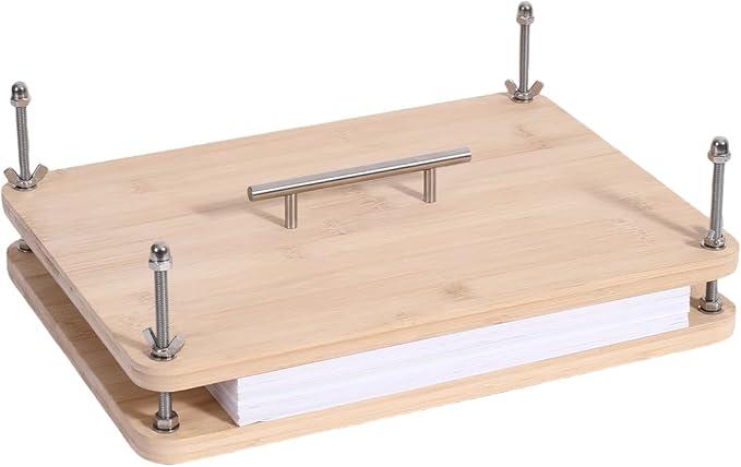 Solid Wood Book Press for A4, Beech Bookbinding Press for Book Binding and Paper Press, Heavy Duty Book Binding Clamp and Book Press Holder for Edge Painting, DIY Book Repair Tool