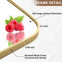 JENBELY Brushed Gold Mirror, 24"x32" Rectangle Bathroom Mirror, Metal Frame Rectangle Corner Vanity Mirror, Wall Mounted Mirror for Modern, Living Room, Bedroom, Horizontal Or Vertical