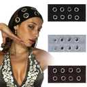 TIESOME 3PCS Women Hollow Out Eyelets Elastic Headbands, Fashion Grommet Wide Headbands Y2K Punk Grunge Wide Stretchy Hair Accessory for Women