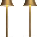SAKRINGT 2 Pack LED Cordless Table Lamps Rechargeable,5000mAh Battery Operated Table Light,3 Color Stepless Dimming,Portable Small Desk Lamp in Aluminum for Party Patio Restaurant Indoor/Outdoor