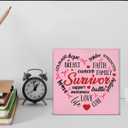 6 x Mukjyuyi Breast Cancer Sign Breast Cancer Survivor Wooden Sign Breast Cancer Awareness Decorations for Home Shelf Desk, Encouragement Gifts for Breast Cancer Warrior, polychrome (heart)