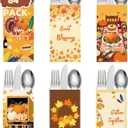 84 PCS Thanksgiving Turkey Cutlery Holders Set - Cardboard Utensil Holders for Autumn Fall Dinner Party Table Decor, Indoor Family Harvest Partys Supply