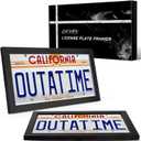 2 Pack License Plate Wall Frame: 13.7" x 7.4" Modern Black Display License Plate Cover with UV Protection - Universal Car Decor Frame for Wall or Tabletop Display