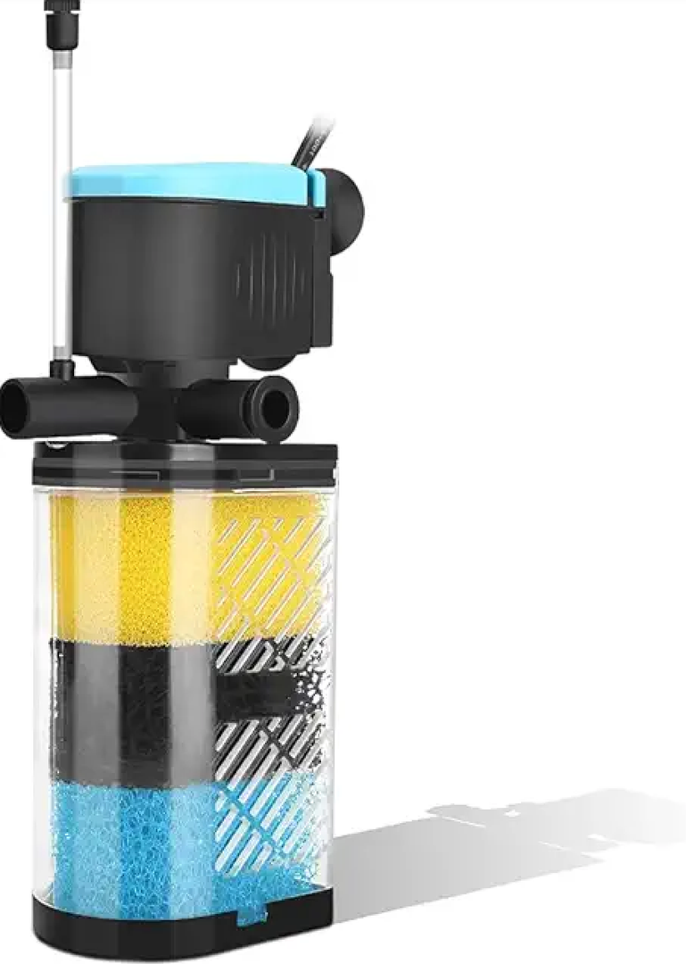 FUMAK Aquarium Filters – 3Stage Aquarium Filter inTank Filter Internal Filter Fish Tank Filter Turtle Filter for 1040 Gallon Fish Tanks with Dual Water Outlet and Aeration