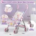 Baby Doll with Stroller Set for Realistic Pretend Play for 3 4 5 6 7 Year Old Toddler Girls Gifts. Baby Stroller Toys includes 12.5-inch Baby Dolls, 2 sets Doll Clothes and 17 PCS Doll Accessories