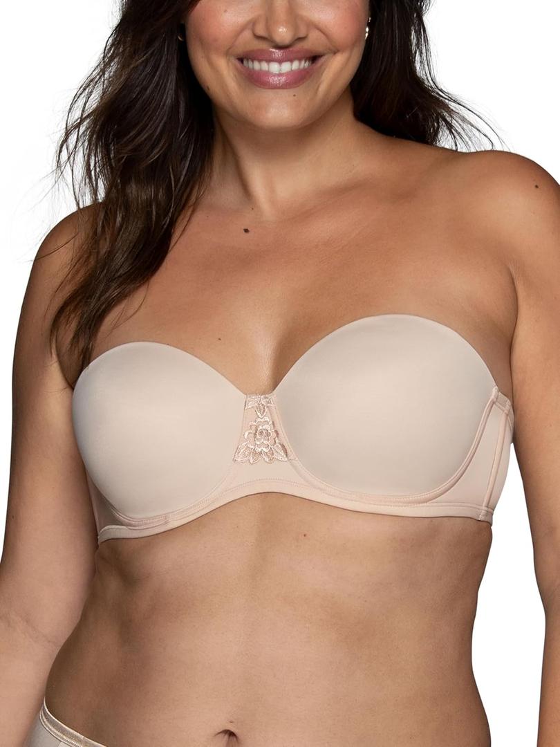Vanity Fair Women's Beauty Back Smoothing Strapless Bra, 4-Way Stretch Fabric, Lightly Lined Cups Up to H (34DD)