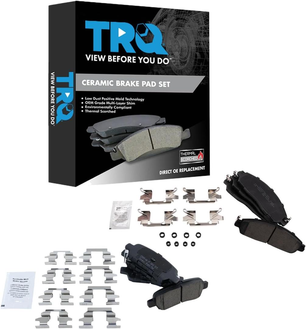 TRQ Brake Pads Ceramic Compatible with 2018-2021 Nissan LEAF