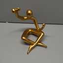 FJSPERM Thinker Statue Wine Rack, Gold Modern Rack for Kitchen Table Decor, Single Wine Bottle Holder Countertop for Bar, Small Bottle Holder Rack