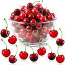 Skylety 80 Pieces Fake Cherries Artificial Cherry Fruit Decorations Simulation Cherry Party Decorations for Cake Decor Home Kitchen Cabinet Photography Prop Cognitive Party Favors (Red and Dark Red)