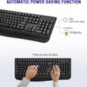 QUASIO Wireless Keyboard, 2.4G Full-Sized Ergonomic Wireless Computer Keyboard with Wrist Rest for Windows, Mac OS Laptop/PC/Desktop/Notebook(Black)