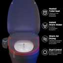 Bidet Toilet Seat - Heated & Elongated Design with Warm Water Wash, Wireless Remote, and Self-Cleaning Nozzle | Includes Soft-Closing Lid, LED Nightlight & Air Dryer