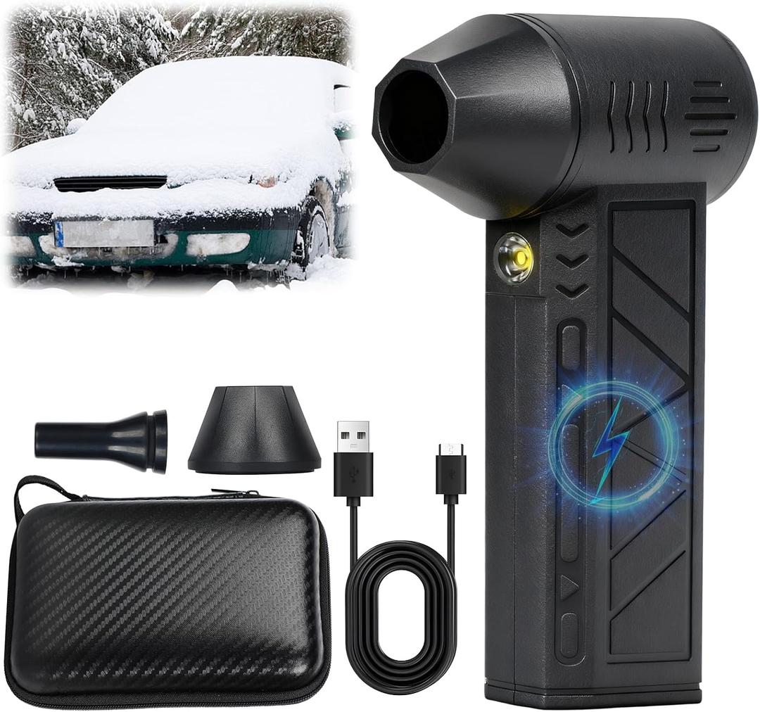Snow Whiz Turbo Blower, Snowwhiz Turbo Blower with Led, 3 Gear Adjustable Super Power Turbo Breeze Electric Blow, Mini Turbos Snow Blowers for Car, Clear Snow 10x Faster