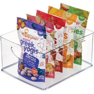 iDesign Pantry Storage Bin with Handles for Cabinets or Fridge - Clear - Made in USA (Medium)