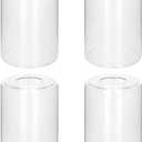 4 Pack Clear Glass Shade Covers Replacements, 5.5in Height, 3.5in Diameter, 1.65in Fitter, Eidonta Clear Cylinder Glass Lamp Shade Replacement Globe for Chandelier Pendant Wall Sconces