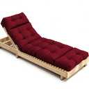 STAYDEN Outdoor Lounge Chair Cushions, Chaise Lounge Chair Cushions Replacement for Patio Furniture with Ties Waterproof Fabric Pool Chasie Cushion 74.4 x 22 x 4.7 Inches (Red)