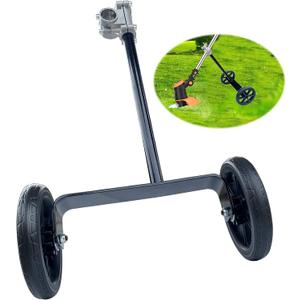 19.48" Adjustable Height String Trimmer Support Wheel with 26mm Handle Clamp, 6" Wheels Walk Behind String Trimmer Auxiliary Attachment for Easy Push Weed Trimmer Grass Cutter