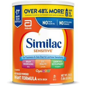 Similac Sensitive Infant Formula, for Fussiness & Gas Due to Lactose Sensitivity, Baby Formula Powder, 29.8-oz Value Can (29.8 Ounce (Pack of 1)) EXP: 1 April 2027