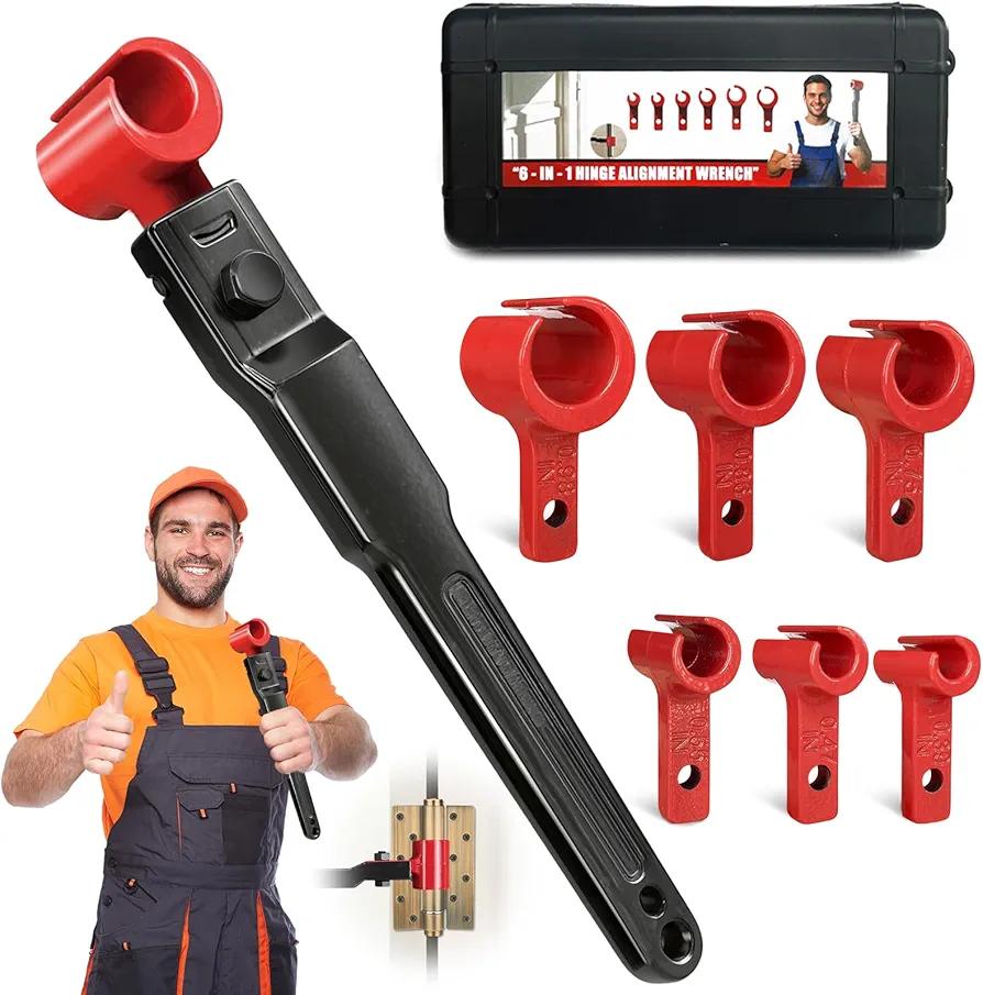 6 in 1 Door Hinge Adjustment Tool Kit Door Gap Adjustment Tool for Precise Hinge Gap Adjustment Upgraded Hinge Gap Adjusting Wrench for Installation and Repair of Residential and Commercial