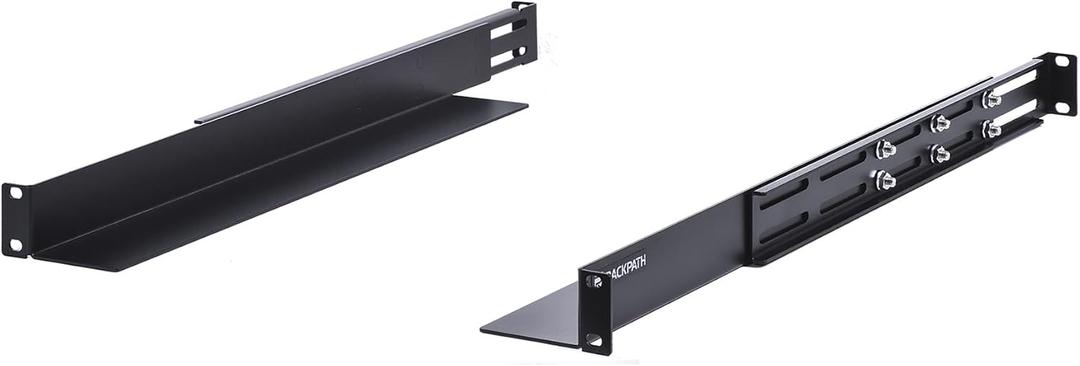 RackPath 1U 4-Post Server Rack Rail, 20.2-32 Inch Adjustable Depth - 110lbs Capacity, 1.75 X 3.46 X 20.2-32 Inches