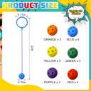 30 Pack Skip Ball for Kids Foldable Flash Wheel Skip Ball Swingball Set Assorted Colors Outside Game Toys for Age 6 7 8 9 10+ Fun Jumper and Exercise Equipment