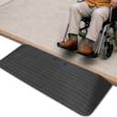 Ruedamann 2 Rise Threshold Ramps for Doorways, 2200 Lbs Load Capacity Wider Non-Slip Rubber Threshold Ramp, Portable Wheelchair Ramp for Home Steps, Curbs, Strollers, Power Scooters, Cuttable