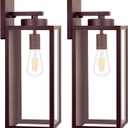 Large Size Outdoor Wall Light Fixtures, Exterior Lighting Fixtures Porch Sconces Wall Mounted, Waterproof Brown Outdoor Wall Lanterns Lamps, Outside Lights for House Patio Front Door Entryway, 2-Pack (Oil-Rubbed Bronze)