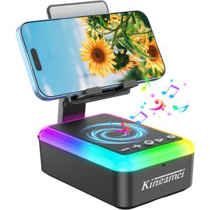 Gift for Women & Men | 3-in-1 Bluetooth Speaker, Cell Phone Stand & Portable Wireless Lanyard with Light | Unique Birthday Gift for Dad, Mom, Husband | Cool Tech Gadget