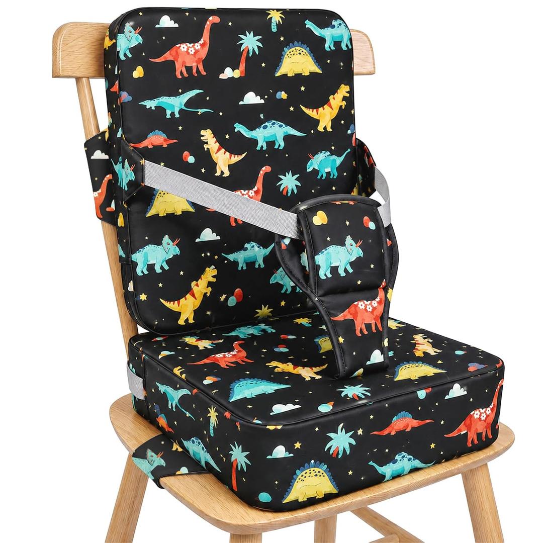 Toddler Booster Seat with Backrest, 3.6-Inch Cushion & Straps