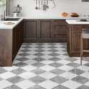 40-Pack Peel and Stick Tile Vinyl Floor Glossy 12 x 12, Self Adhesive Waterproof Flooring Planks for Kitchen, Dining Room, Bedrooms, Cover 40 Sq. Ft, Dark Grey&White Marble (20 per Color)