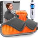 VAAGHANM Heating Pad: Electric Heat Pad for Neck & Shoulders & Back - Weighted Instant Heating Pads-6 Heat Options & 6 Auto Timer Mode- Gifts for Mom Women-Grey