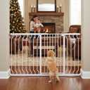 Extra Tall 40.55" Gate, 46.45"-62.99" Extra Tall and Wide Dog Gate,Extra Wide Baby Gates Pressure Mounted Walk Through for Doorways,Stairs, Kitchen White