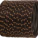 Touchstone Colorful Bangle Collection Indian Bollywood Exclusive Golden Glaze Exotic Textured Colorful Designer Jewelry Bangle Bracelets Set of 24 for Women. (M - Circ 7.8 in-Indn Size 2.8-Dia 2.5 in, Black)