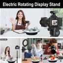 JAYEGT Motorized Rotating Display Stand, 7.87inch /17.6lbs Load, 360 Degree Electric Rotating Turntable for Photography ProductsJewelrywith 5 Colors Backgrounds , Mirror Cover (Black/Remote Control)