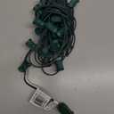 Novelty Lights 25 Foot C7 Outdoor String Light Christmas Stringer - Patio String Lights - Candelabra Base (C7/E12) - 12" Spacing - Green Wire