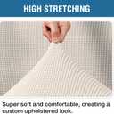 H.VERSAILTEX Ottoman and Sofa Seat Cushion Combined Cover Slipcover Rectangle Sofa Slipcover Fit Length 56'-75' Suitable for L Shaped Seat Cushion Cover or Chaise Part Cover Stretch Thick - Natural