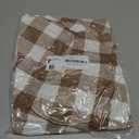 Smiry Round Picnic Tablecloth, Elastic Waterproof Fitted Vinyl Tablecloths for 36"-44" Tables, Flannel Backed Buffalo Plaid Table Cover for Dining, Camping, Outdoor, White and Brown