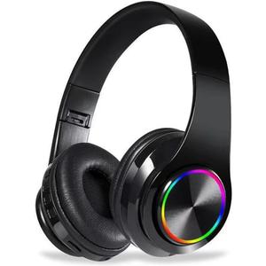 Bluetooth Headphones Over Ear, Noise Reduction Wireless Headphones with Microphone/Deep Bass, HiFi Stereo Foldable Lightweight LED Headset for PC Home Travel Office