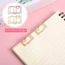 2 x 40 Pcs Book Paper Clips Gold & Rose Gold Mini Heart Decorative Clips Cute Metal Bookmarks with Love Heart Paper Clamps Holders for Fun Office Supplies School Gifts Wedding Decorations