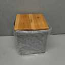 Red Co. Dog & Cat Treats Corrugated Metal Storage Canister with Wooden Lid, Distressed, 7.25" x 8”